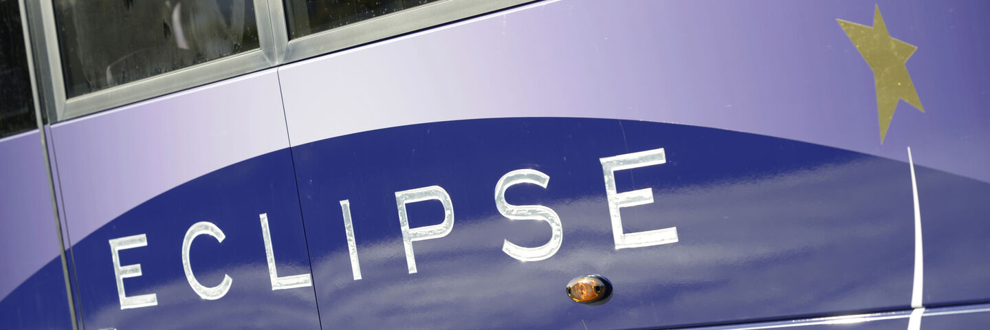 Specially printed gradient graphic for Eclipse bus livery